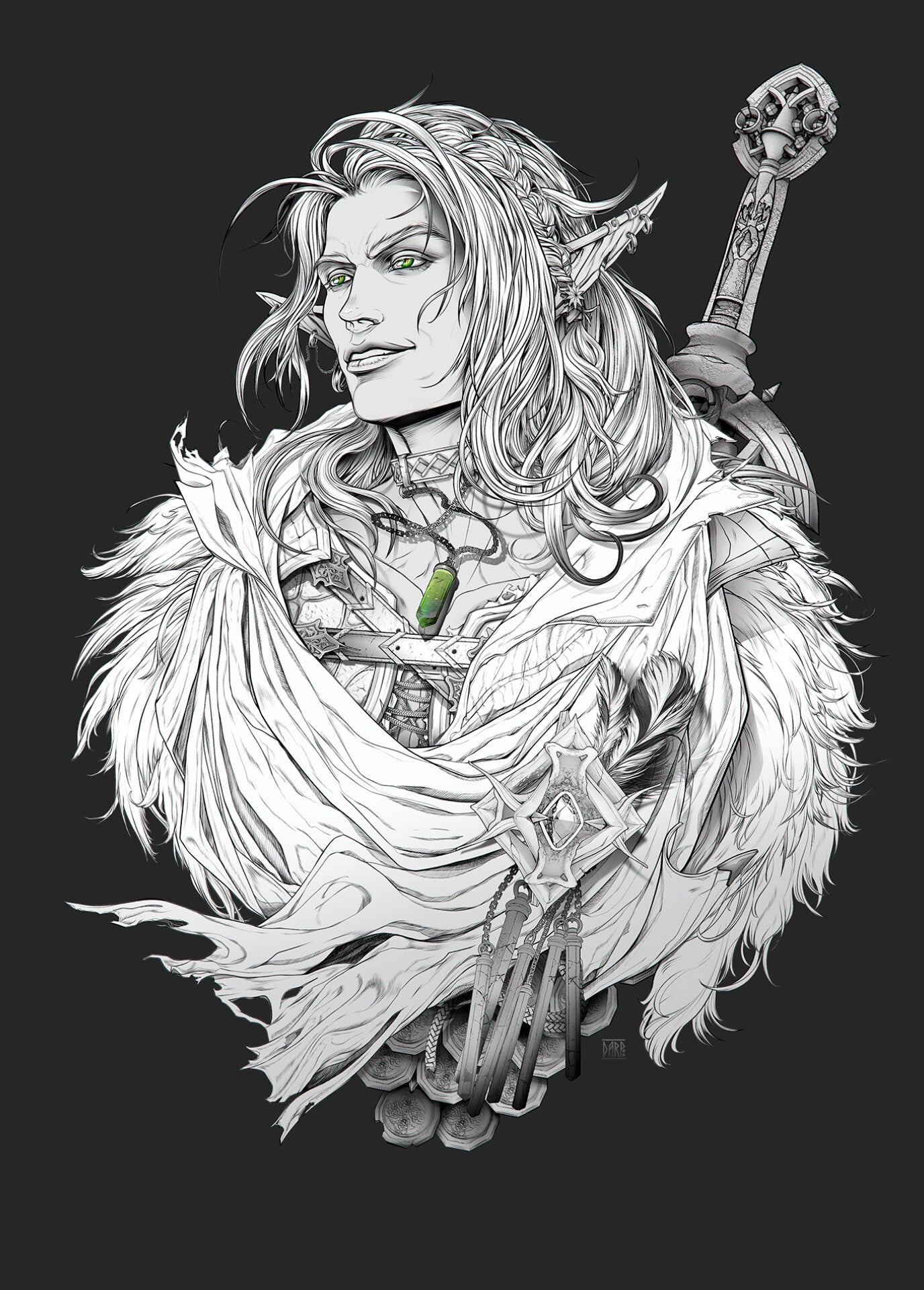 【XINGHUI】 Elven warrior Bust High-quality resin model(Limited Edition)