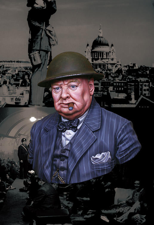 Life miniatures "Never Surrender" British Prime Minister Winston Churchill BUST
