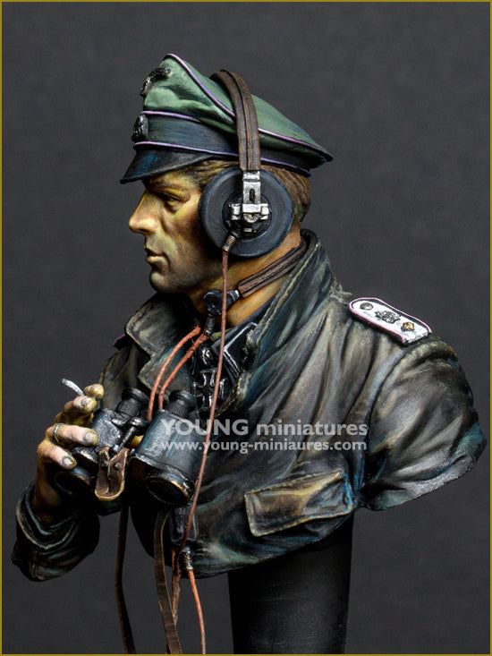 Young Miniatures SS Panzer Commander Normandie 1944  1/10 Bust Resin YM1876  BUST