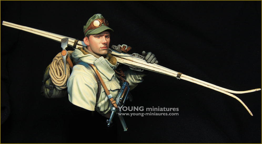 Young Miniatures WWII German Ski Jäger  1/10 Bust Resin YM1896 BUST