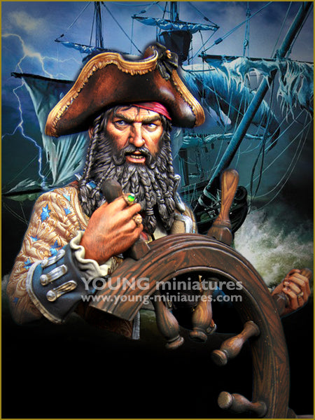 Young Miniatures The PIRATE - Modified a design of ‘BLACK BEARD 1718’  1/10 Bust Resin YH1859 BUST