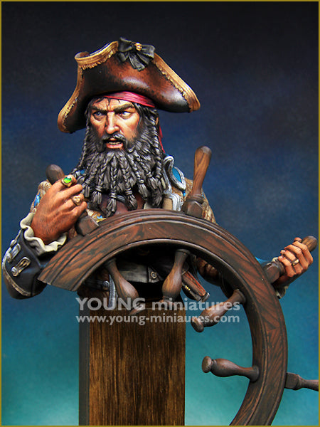 Young Miniatures The PIRATE - Modified a design of ‘BLACK BEARD 1718’  1/10 Bust Resin YH1859 BUST