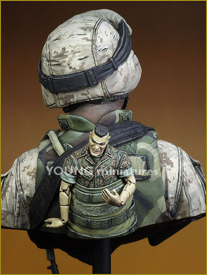 Young Miniatures USMC Fallujah Iraq 2004  1/10 Bust Resin YM1816 BUST