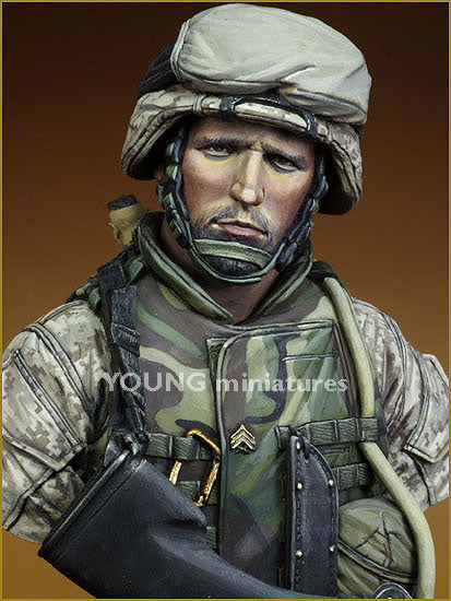 Young Miniatures USMC Fallujah Iraq 2004  1/10 Bust Resin YM1816 BUST