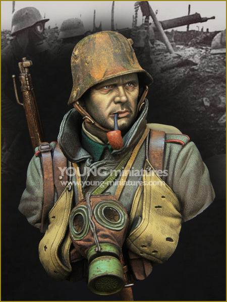 Young Miniatures GERMAN STORMTROOPER WWI  1/10 Bust Resin YM1857 BUST