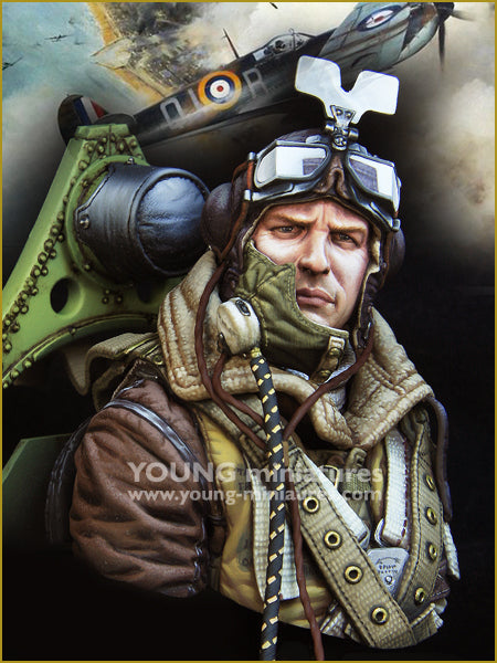 Young Miniatures RAF Spitfire Mk.l Pilot WWll  1/10 Bust Resin YM1868 BUST