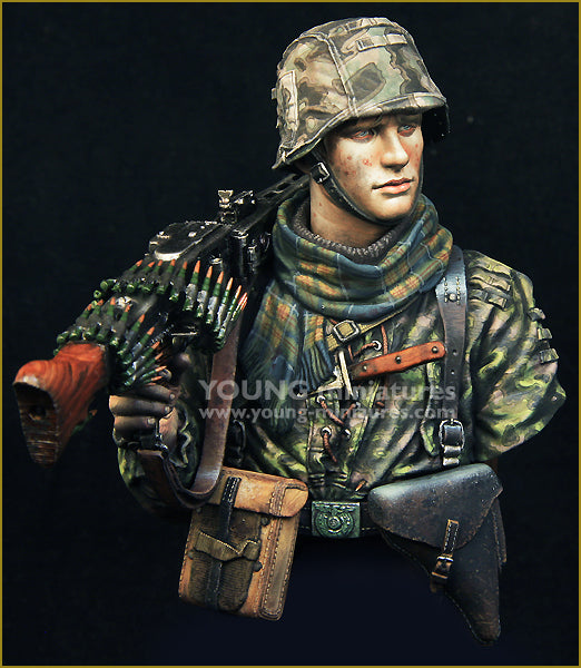 Young Miniatures Waffen SS Young Machine Gunner 1944  1/10 Bust Resin YM1869 BUST