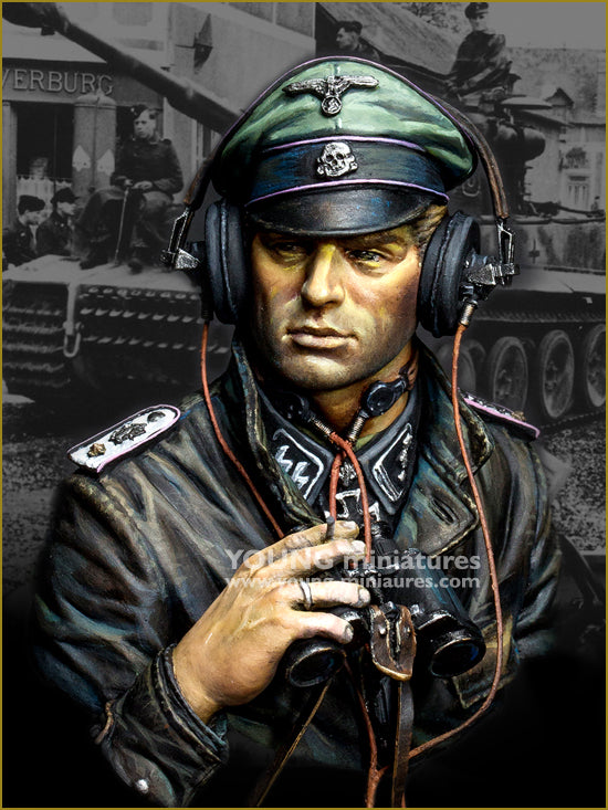 Young Miniatures SS Panzer Commander Normandie 1944  1/10 Bust Resin YM1876  BUST