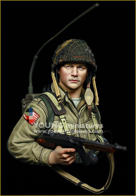 Young Miniatures US Airborne Radio Operator CARENTAN 1944  1/10 Bust Resin YM1885 BUST