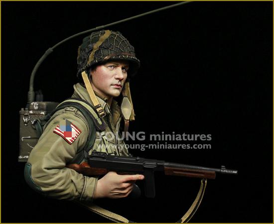 Young Miniatures US Airborne Radio Operator CARENTAN 1944  1/10 Bust Resin YM1885 BUST